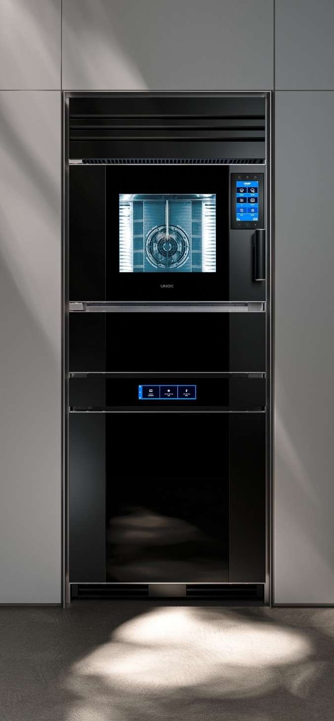 Unox Casa Model 1S and Fhiaba multifuction blast chiller in matte black